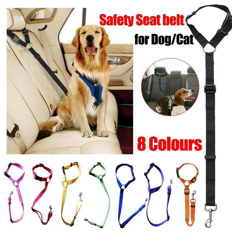 Adjustable Pet Dog Car Clip Lead Harness Strap for Vehicle Travel Restraint Use - Black