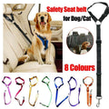 Adjustable Pet Dog Car Clip Lead Harness Strap for Vehicle Travel Restraint Use - Blue