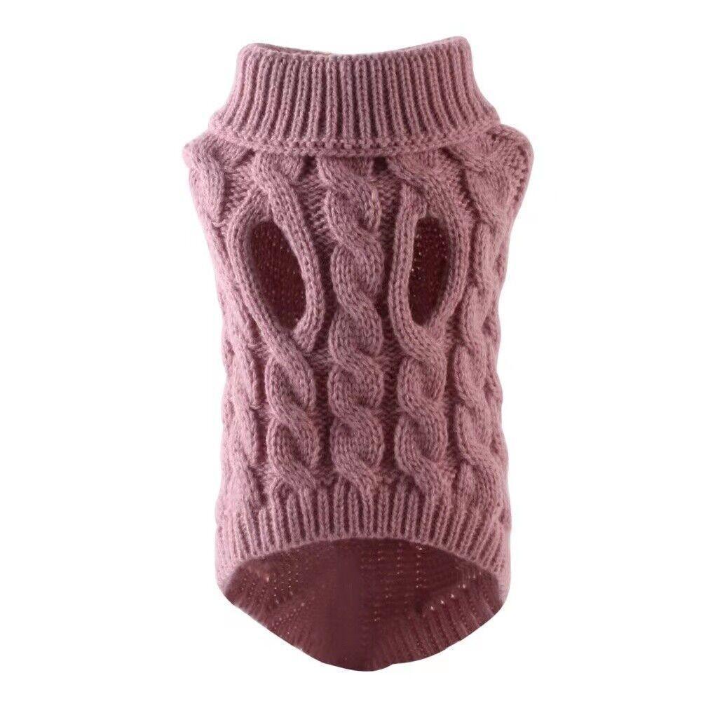 Puppy Dog Jumper Winter Warm Knitted Sweater Pet Clothes Small Dogs Coat Thermal M Size - Blue