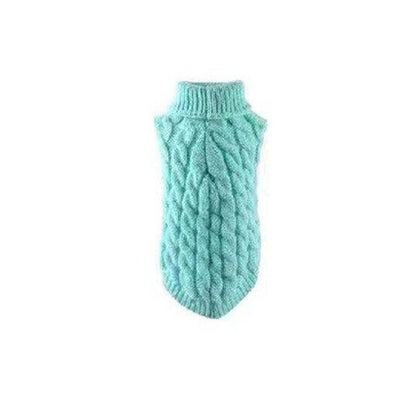 Puppy Dog Jumper Winter Warm Knitted Sweater Pet Clothes Small Dogs Coat Thermal M Size - Blue