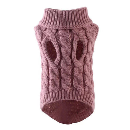 Puppy Dog Jumper Winter Warm Knitted Sweater Pet Clothes Small Dogs Coat Thermal L Size - Grey