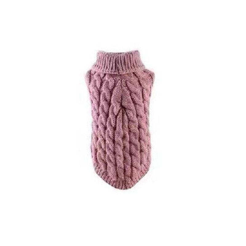 Puppy Dog Jumper Winter Warm Knitted Sweater Pet Clothes Small Dogs Coat Thermal L Size - Grey