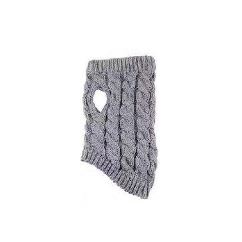 Puppy Dog Jumper Winter Warm Knitted Sweater Pet Clothes Small Dogs Coat Thermal L Size - Grey