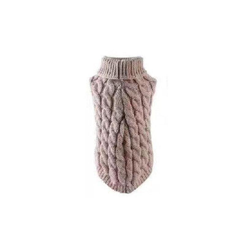 Puppy Dog Jumper Winter Warm Knitted Sweater Pet Clothes Small Dogs Coat Thermal L Size - Grey
