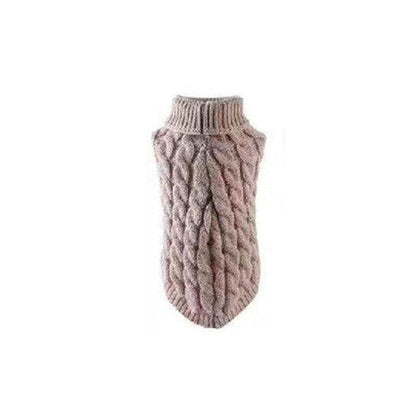 Puppy Dog Jumper Winter Warm Knitted Sweater Pet Clothes Small Dogs Coat Thermal L Size - Grey