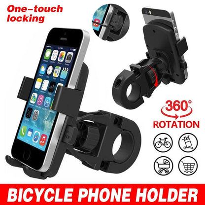 360 Degree Rotation Phone Holder Handlebar Mount for Motorcycle and Bicycle.