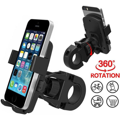 360 Degree Rotation Phone Holder Handlebar Mount for Motorcycle and Bicycle.