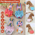 Female Pet Dog Cat Puppy Pant Menstrual Sanitary Nappy Diaper Wrap Underwear Blue - XL