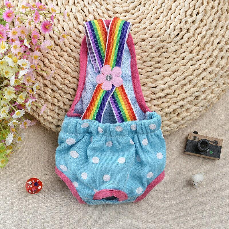 Female Pet Dog Cat Puppy Pant Menstrual Sanitary Nappy Diaper Wrap Underwear Blue - M