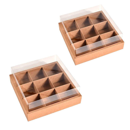 5PCS Kraft Paper Lunch Boxes Picnic Camping Food Containers Bento Sushi Packing - L-5Pcs.