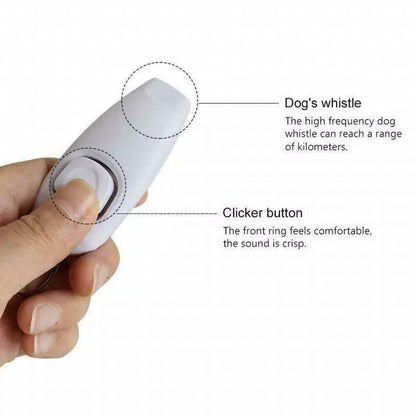 Dog Whistle and Clicker Set for Training Stop Barking Obedience Tool Combo - Pink