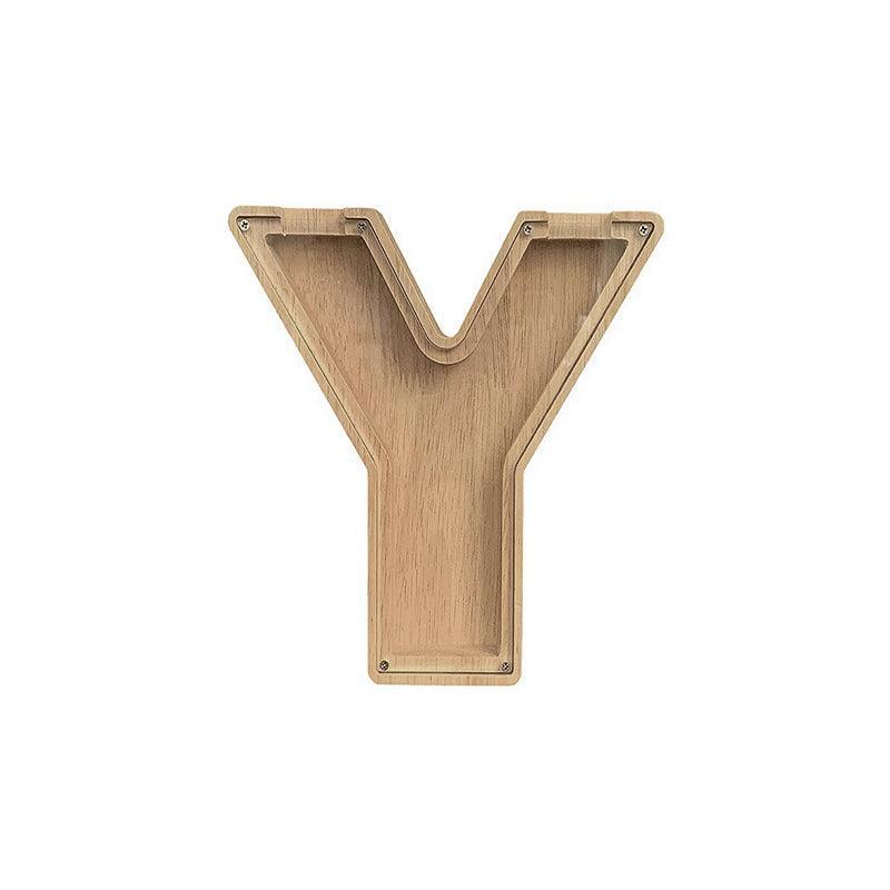 Wooden Piggy Bank Funny Letter or Guitar Coin Saving Money Box A–Z Gift Idea - U