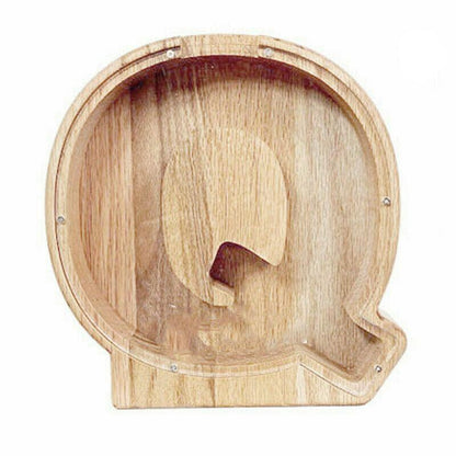 Wooden Piggy Bank Funny Letter or Guitar Coin Saving Money Box A–Z Gift Idea - Y