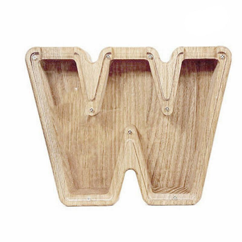 Wooden Piggy Bank Funny Letter or Guitar Coin Saving Money Box A–Z Gift Idea - Y