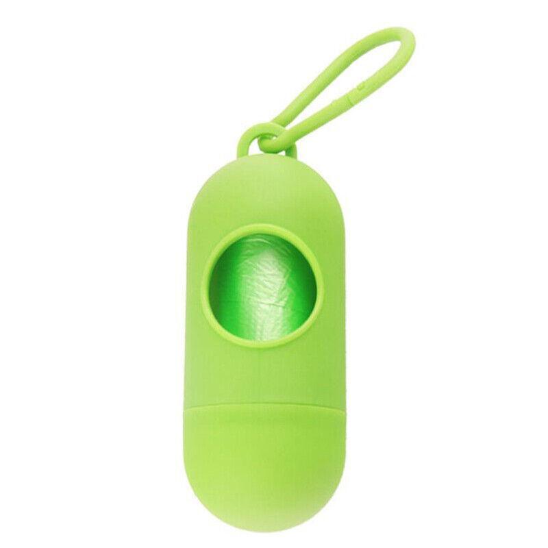 Portable Dog Waste Bag Dispenser with Refill Rolls for Pet Walking Cleanup - Blue