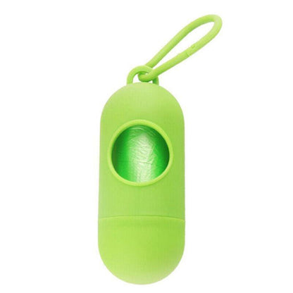 Portable Dog Waste Bag Dispenser with Refill Rolls for Pet Walking Cleanup - Blue