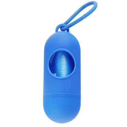 Portable Dog Waste Bag Dispenser with Refill Rolls for Pet Walking Cleanup - Orange