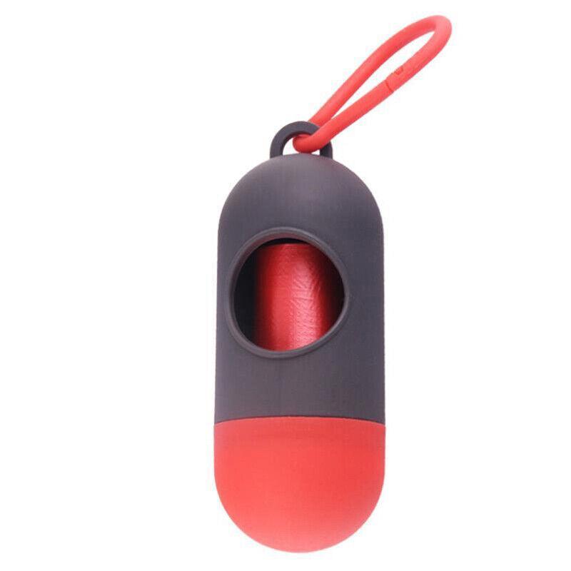 Portable Dog Waste Bag Dispenser with Refill Rolls for Pet Walking Cleanup - Orange