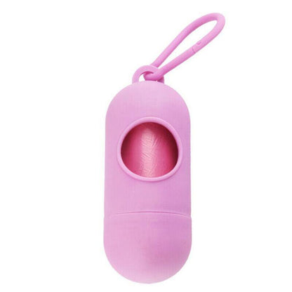 Portable Dog Waste Bag Dispenser with Refill Rolls for Pet Walking Cleanup - Orange