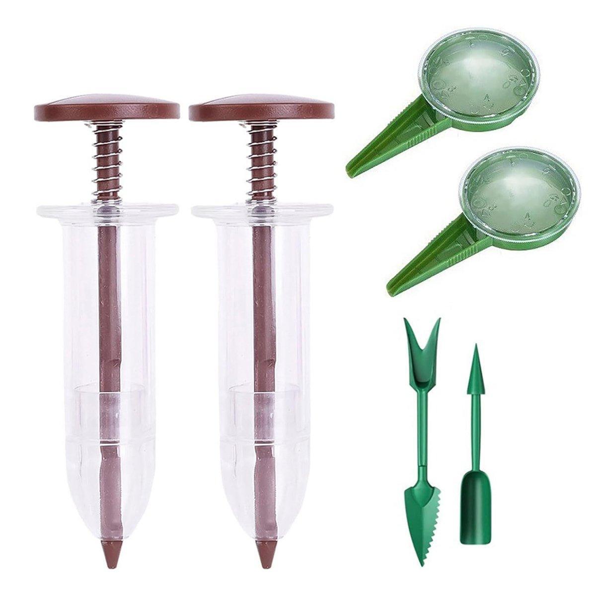 6PCS Garden Seeder Set Mini Seed Planting Tools Manual Seeder for Gardening - Red