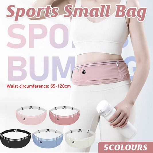 Running Waist Bag Mobile Phone Holder Fitness Sports Small Pouch Adjustable Belt - Shining Grey