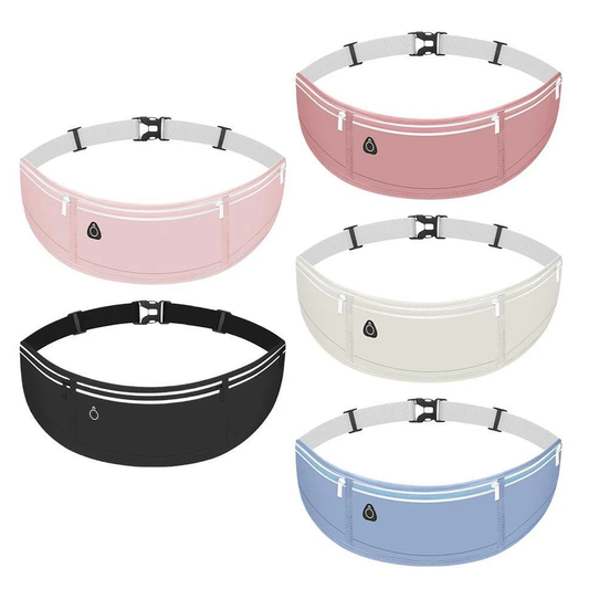 Running Waist Bag Mobile Phone Holder Fitness Sports Small Pouch Adjustable Belt - Shining Grey