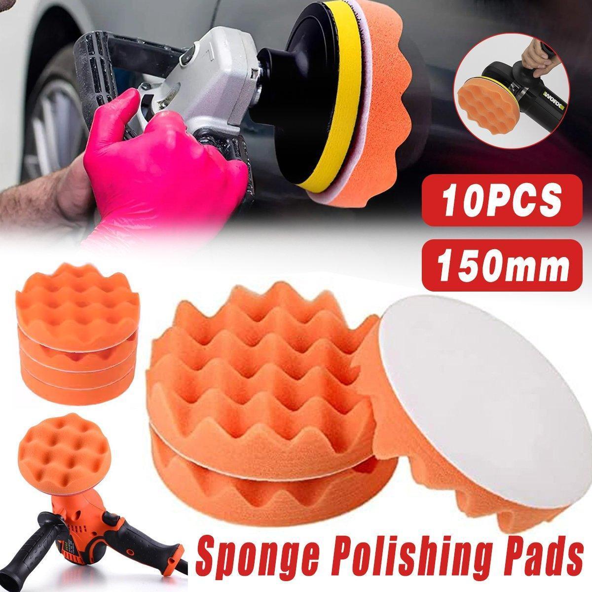 10x 150mm Sponge Polishing Pads 6Inch Waxing Buffing Set for Car Polisher Buffer.