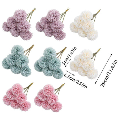 12pcs Artificial Dandelion Fake Flower Simulation Arrangement Desktop Decoration - Blue