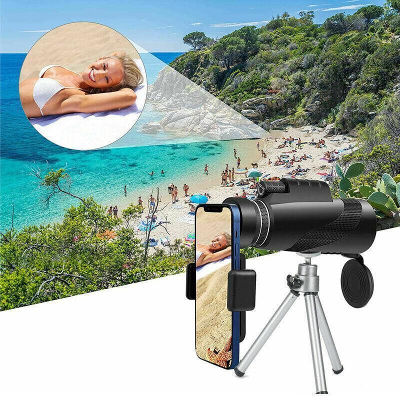 50x60 HD Monocular Telescope with Tripod and Phone Holder for Outdoor Travel.