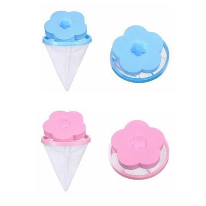 5X Washing Machine Filter Bag Floating Lint Hair Catcher Mesh Pouch Laundry Tool - Pink *5 PCS