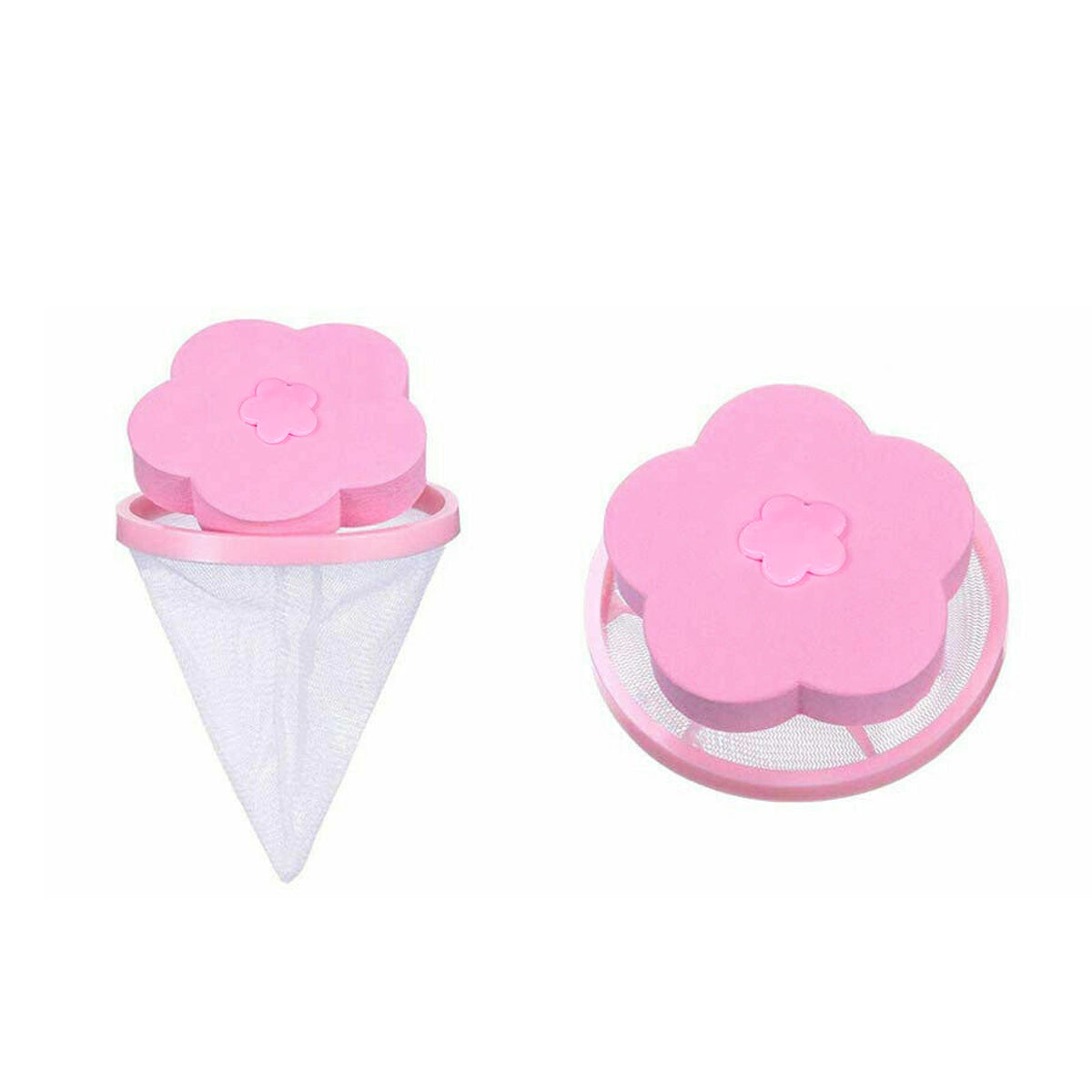 5X Washing Machine Filter Bag Floating Lint Hair Catcher Mesh Pouch Laundry Tool - Pink *5 PCS