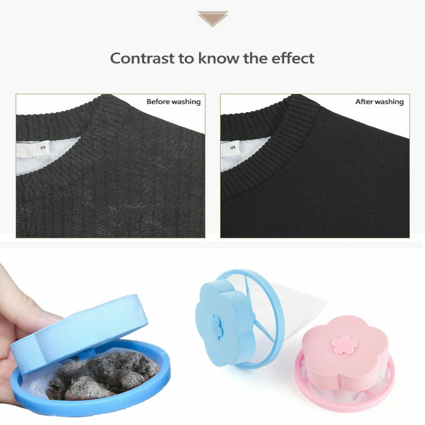 5X Washing Machine Filter Bag Floating Lint Hair Catcher Mesh Pouch Laundry Tool - Pink *5 PCS
