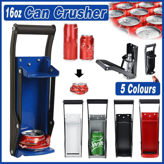 Can Crusher 12/16oz Beer Smasher Aluminium Recycling Wall Mount Bottle Opener - White.