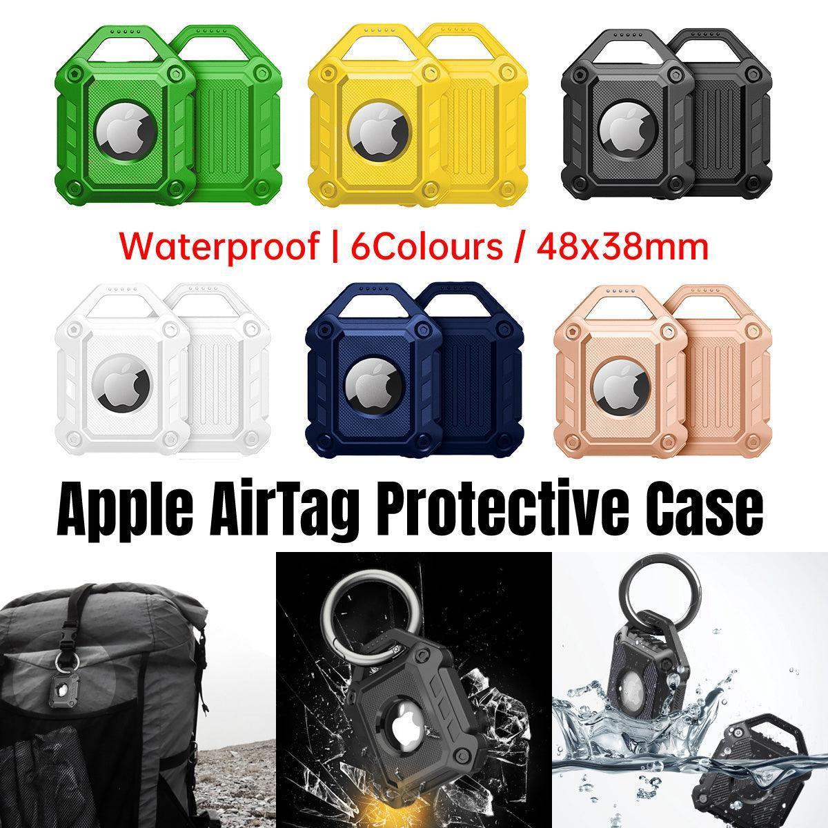 Waterproof Apple AirTag Protective Case TPU Cover Air Tag Tracker Loop Holder - Green.