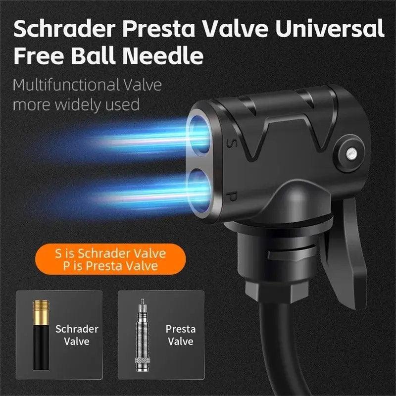 Portable Bicycle Pump Mini Inflatable Tube Pump Tire Inflator for Bike Cycling - Silver.