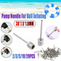 Stainless Steel Ball Pump Needle Inflator Pin for Football Basketball Volleyball - 10PCS.