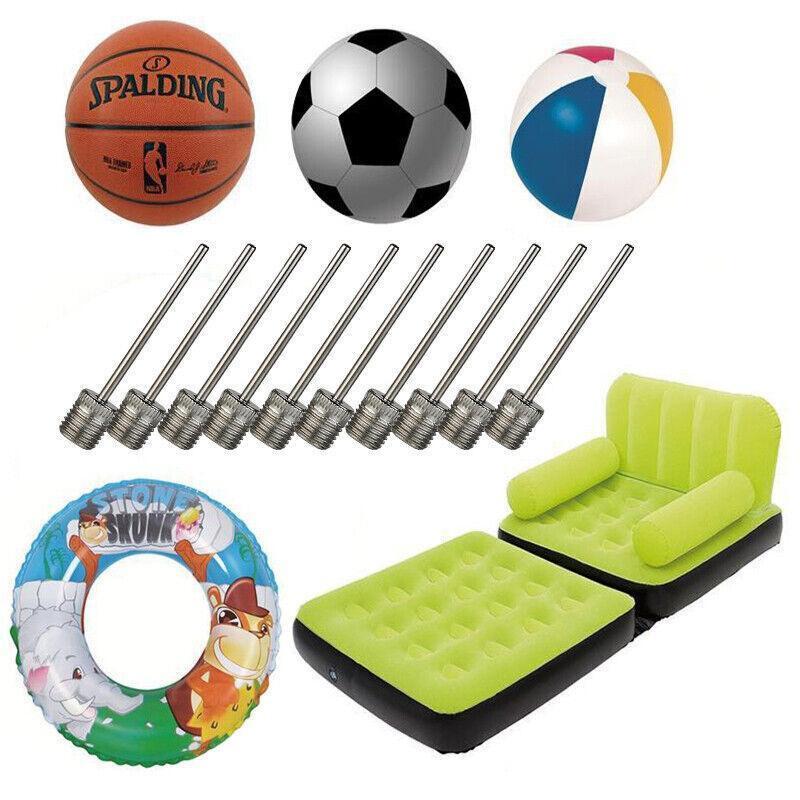 Stainless Steel Ball Pump Needle Inflator Pin for Football Basketball Volleyball - 10PCS.