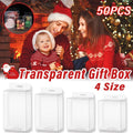 50pcs Transparent Gift Boxes with Hooks Clear Packaging Storage Containers - 9x5x12cm.