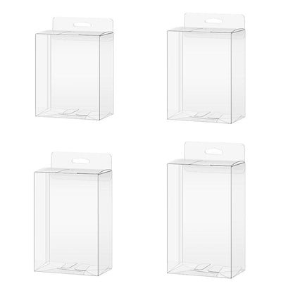 50pcs Transparent Gift Boxes with Hooks Clear Packaging Storage Containers - 9x5x12cm.