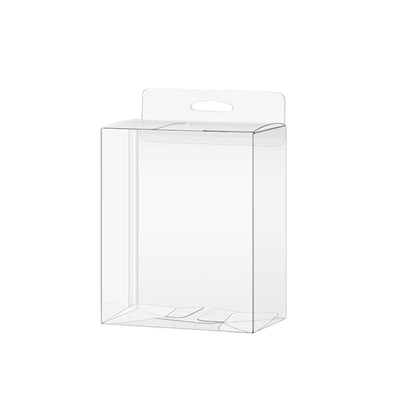 50pcs Transparent Gift Boxes with Hooks Clear Packaging Storage Containers - 9x5x12cm.