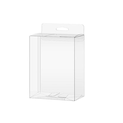 50pcs Transparent Gift Boxes with Hooks Clear Packaging Storage Containers - 9x5x12cm.