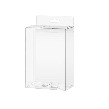 50pcs Transparent Gift Boxes with Hooks Clear Packaging Storage Containers - 9x5x12cm.