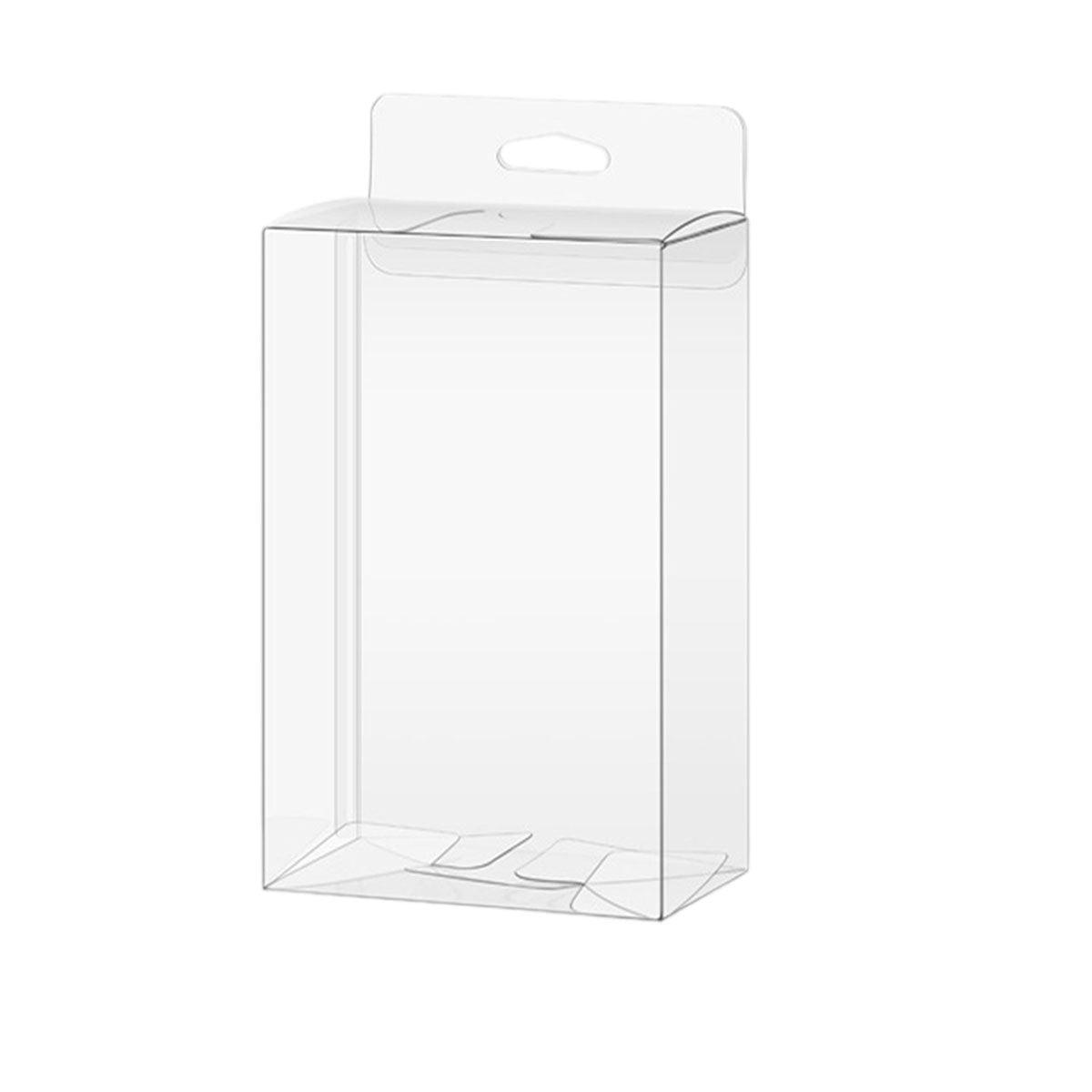 50pcs Transparent Gift Boxes with Hooks Clear Packaging Storage Containers - 9x5x12cm.