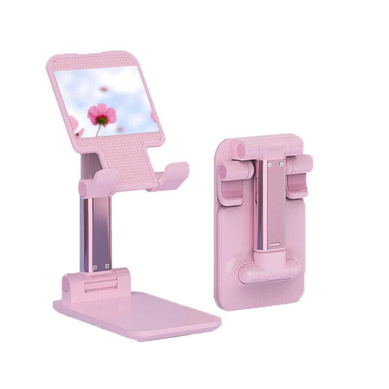 Foldable Adjustable Universal Desk Stand Holder For Mobile Phone Tablet Portable - White.