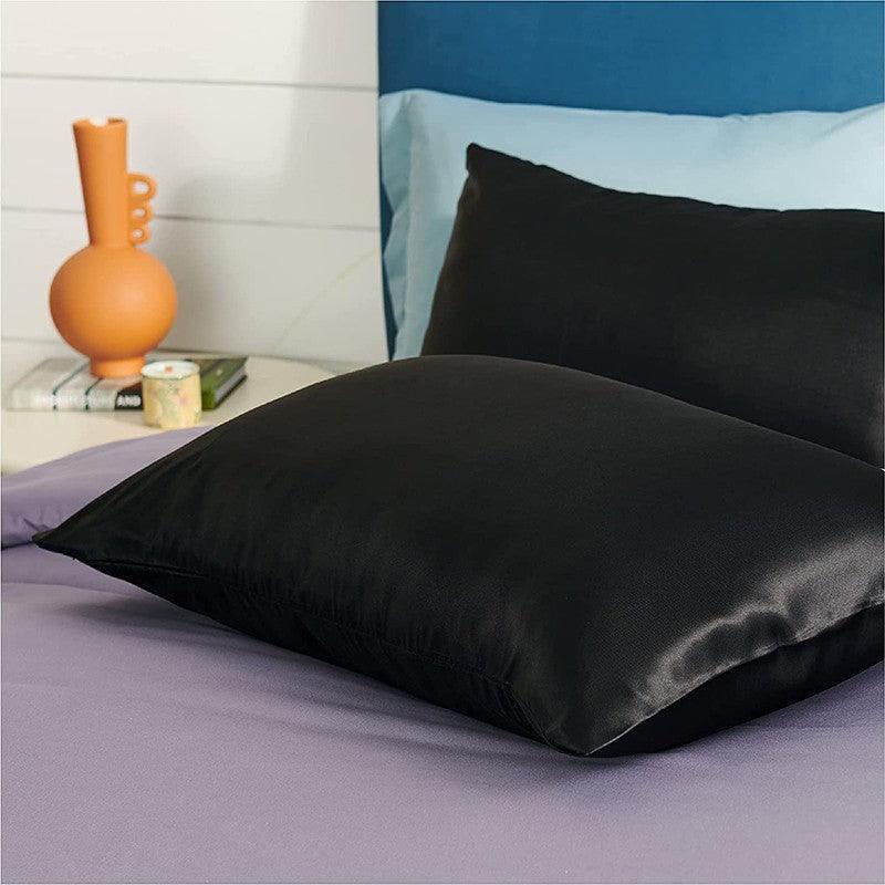2X Satin Pillow Case Bedroom Pillowcase Cushion Covers Home Decor Luxury Slip - Beige