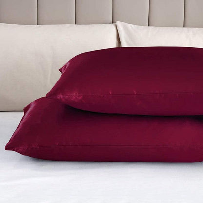 2X Satin Pillow Case Bedroom Pillowcase Cushion Covers Home Decor Luxury Slip - Beige