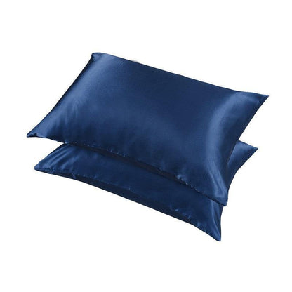 2X Satin Pillow Case Bedroom Pillowcase Cushion Covers Home Decor Luxury Slip - Light Blue