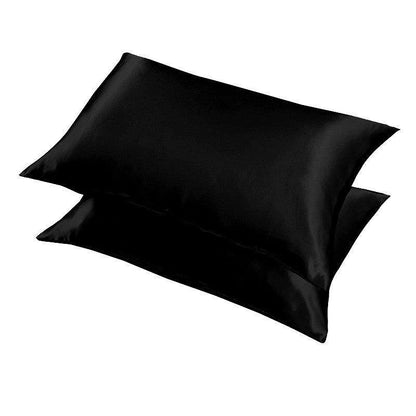 2X Satin Pillow Case Bedroom Pillowcase Cushion Covers Home Decor Luxury Slip - Light Blue