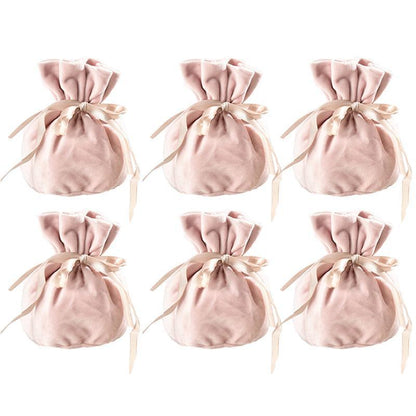 6PCS Velvet Cloth Drawstring Bags Gift Bag Jewelry Ring Pouch Earring Favor - Blue-6PCS