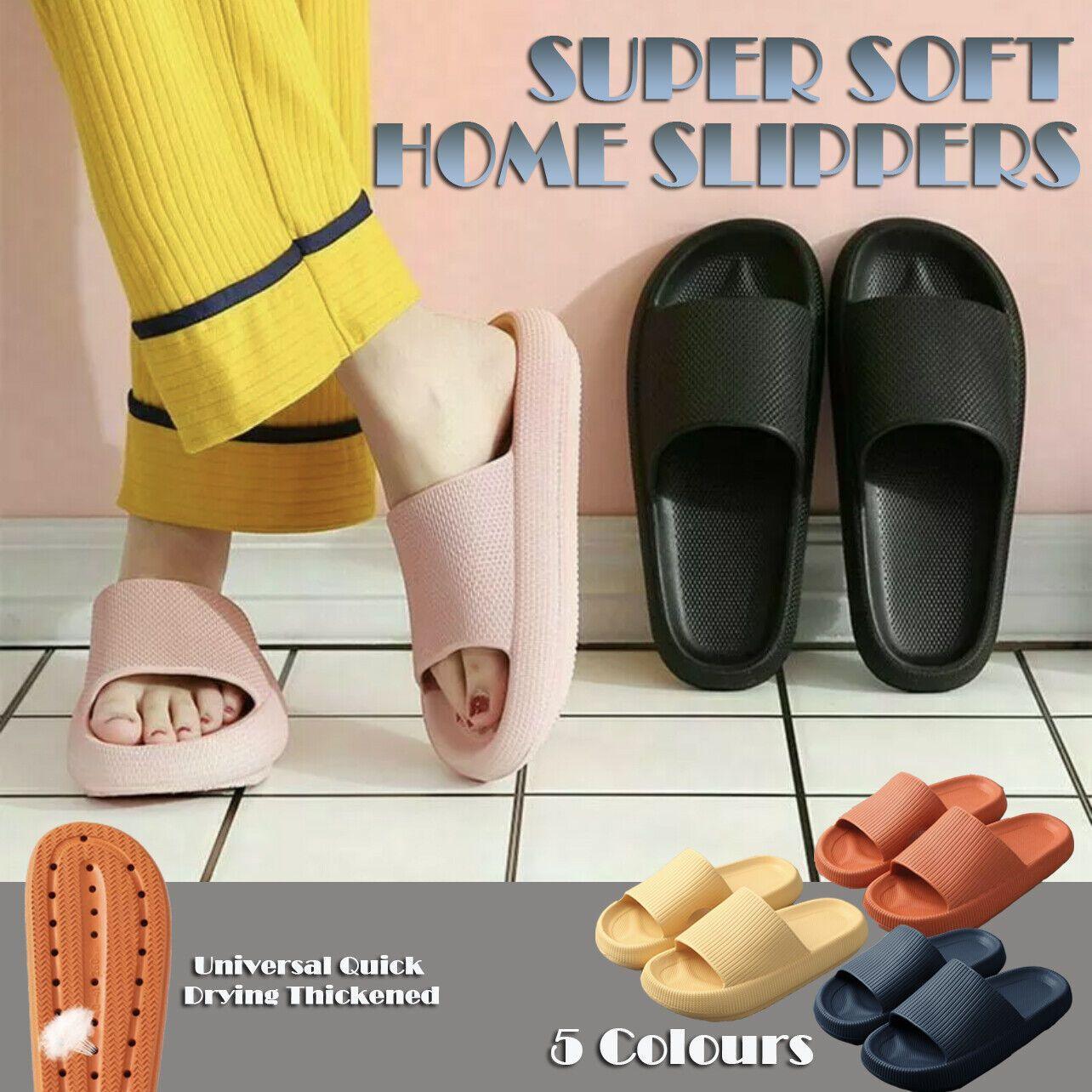 Ultra-Soft Pillow Slides EVA Slippers for Indoor Outdoor Use – Thick Anti-Slip Sole - Yellow 40-41
